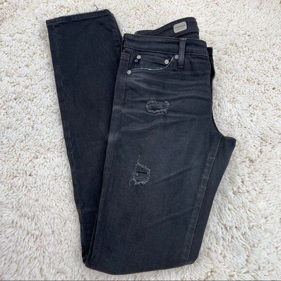 AG Adriano Goldschmied Premiere Skinny Straight Distressed Rip Whiskering Jeans - Picture 1 of 16